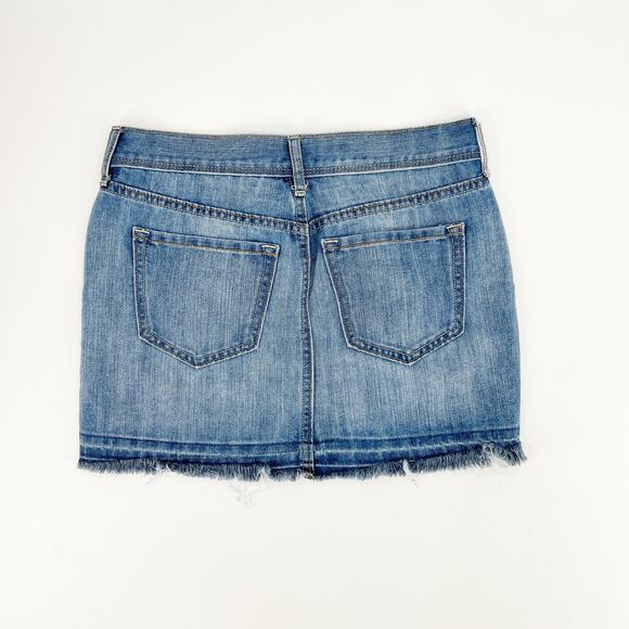 Y2k Old Navy Distressed Denim Micro Mini Skirt Size 0 - Picture 2 of 7